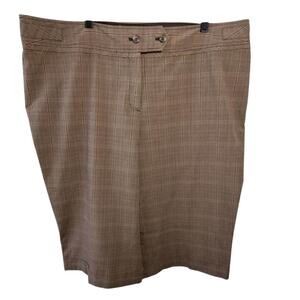 Lane Bryant‎ Academia Pink Brown Plaid wide leg capri Gaucho pants plus Size 26